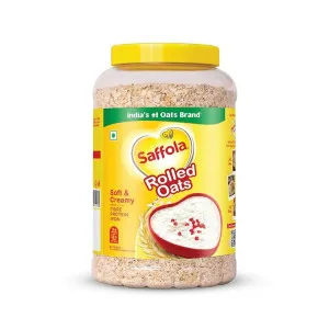 Saffola Rolled Oats 1kg Jar – Protein, Iron & Fibre Saffola Rolled Oats 1kg Jar – Protein, Iron & Fibre