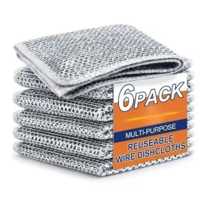 Non Scratch Wire Dish Cloth 6-Pack Steel Scrubber for Utensils Cleaning Non Scratch Wire Dish Cloth 6-Pack Steel Scrubber for Utensils Cleaning