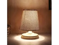 Wooden Bedside Table Lamp with Jute Shade – Rs 372 Wooden Bedside Table Lamp with Jute Shade – Rs 372