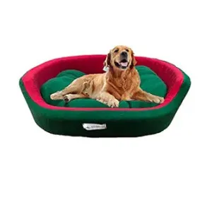 Small Dog Bed Oval Shape Dual Color Green Red Ultra Soft Velvet Fabric Polyester Fill Pet Bed Small Dog Bed Oval Shape Dual Color Green Red Ultra Soft Velvet Fabric Polyester Fill Pet Bed
