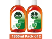Dettol Disinfectant Antiseptic Liquid 2600ml (Pack of 2) at Rs.718 Dettol Disinfectant Antiseptic Liquid 2600ml (Pack of 2) at Rs.718