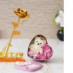 eCraftIndia Valentine Gift Golden Rose Teddy Bear Heart Box – Rs 274 eCraftIndia Valentine Gift Golden Rose Teddy Bear Heart Box – Rs 274