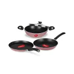 Pigeon Nonstick Cookware Set – Dosa Tawa, Kadai, Frying Pan (Pink) Pigeon Nonstick Cookware Set – Dosa Tawa, Kadai, Frying Pan (Pink)