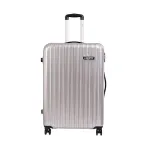 Luggero Film Classic Lightweight Durable Polycarbonate Brush Silver Unisex Hard Luggage 71cm Luggero Film Classic Lightweight Durable Polycarbonate Brush Silver Unisex Hard Luggage 71cm