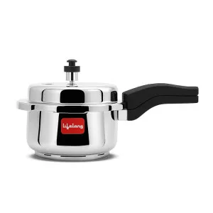Lifelong Stainless Steel Pressure Cooker 2L – Gas & Induction Compatible Lifelong Stainless Steel Pressure Cooker 2L – Gas & Induction Compatible