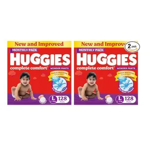 Huggies Complete Comfort Wonder Pants L Size Diapers (128 Count) at ₹2399 | Amazon Deal Huggies Complete Comfort Wonder Pants L Size Diapers (128 Count) at ₹2399 | Amazon Deal