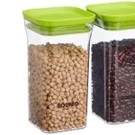 Solimo Plastic Storage Jar Set, 1100 ml, Set of 2, Green – Rs. 128 Solimo Plastic Storage Jar Set, 1100 ml, Set of 2, Green – Rs. 128