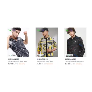 Highlander Men Clothing at ₹137 | Myntra Deal Highlander Men Clothing at ₹137 | Myntra Deal