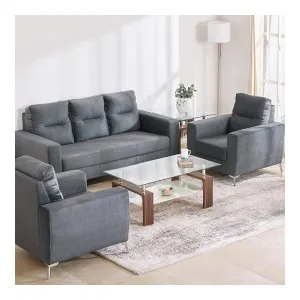 Helios Vive Fabric 3+1+1 Seater Sofa Set – Grey at ₹24998 | Amazon Deal Helios Vive Fabric 3+1+1 Seater Sofa Set – Grey at ₹24998 | Amazon Deal