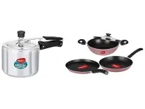 Pigeon Non Stick Cookware Set + Pressure Cooker (3 L) for Rs. 1491 – Amazon Pigeon Non Stick Cookware Set + Pressure Cooker (3 L) for Rs. 1491 – Amazon