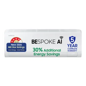 Samsung Bespoke AI 2026 Model 1.5 Ton 4 Star Split Inverter AC at ₹34490 | Flipkart Deal Samsung Bespoke AI 2026 Model 1.5 Ton 4 Star Split Inverter AC at ₹34490 | Flipkart Deal