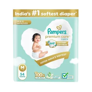 Pampers Premium Care Pant Style Baby Diapers (M, 54 Count) at ₹478 | Amazon Deal Pampers Premium Care Pant Style Baby Diapers (M, 54 Count) at ₹478 | Amazon Deal