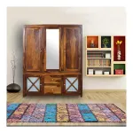 Cross Pattern Solid Wood 3-Door Wardrobe with Mirror at ₹26499 | Amazon Deal Cross Pattern Solid Wood 3-Door Wardrobe with Mirror at ₹26499 | Amazon Deal