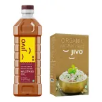 JIVO Mustard Kachi Ghani 1 Litre + Organic Long Grain Basmati Rice 1 KG at ₹148 | Flipkart Deal JIVO Mustard Kachi Ghani 1 Litre + Organic Long Grain Basmati Rice 1 KG at ₹148 | Flipkart Deal