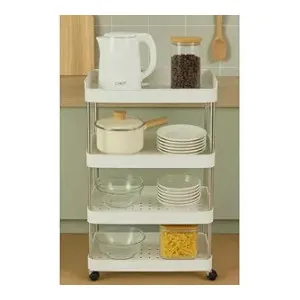 Heavy Duty 4-Tier Plastic Storage Shelves – Home, Kitchen, Garage Organizer Heavy Duty 4-Tier Plastic Storage Shelves – Home, Kitchen, Garage Organizer