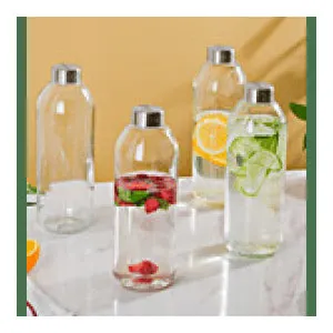 Nestasia Borosilicate Glass Water Bottles, 1 L (Set of 4) at ₹159 | Bigbasket Deal Nestasia Borosilicate Glass Water Bottles, 1 L (Set of 4) at ₹159 | Bigbasket Deal