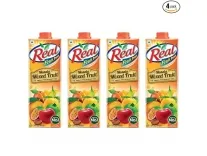 DABUR Real Masala Mixed Fruit Juice 1L (Pack of 4) at Rs.280 DABUR Real Masala Mixed Fruit Juice 1L (Pack of 4) at Rs.280