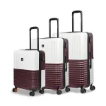 Nasher Miles Istanbul Luggage Set of 3 ABS PC Suitcase Cream Brown Nasher Miles Istanbul Luggage Set of 3 ABS PC Suitcase Cream Brown