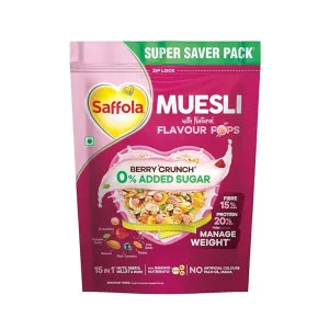 Saffola Muesli Berry Crunch 700gm – High Protein & Fibre Saffola Muesli Berry Crunch 700gm – High Protein & Fibre