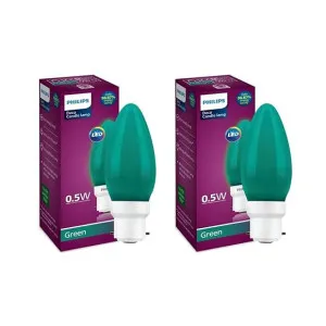 Philips LED Deco Green 0.5W Glass Candle (Pack of 2) – Minimum 3 Packs Philips LED Deco Green 0.5W Glass Candle (Pack of 2) – Minimum 3 Packs
