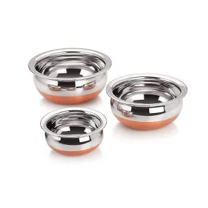 Dynore Stainless Steel 3 Pcs Handi Set Copper Bottom – Kitchen & Serving Dynore Stainless Steel 3 Pcs Handi Set Copper Bottom – Kitchen & Serving