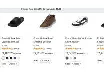 Puma Footwear: Up to 80% off + 5% off coupon from Rs. 700 at Amazon Puma Footwear: Up to 80% off + 5% off coupon from Rs. 700 at Amazon