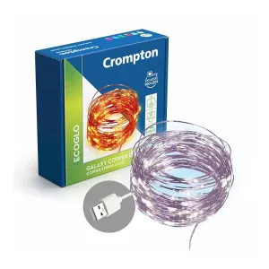 Crompton Galaxy Copper USB Fairy Lights 100 LED Cool White Crompton Galaxy Copper USB Fairy Lights 100 LED Cool White