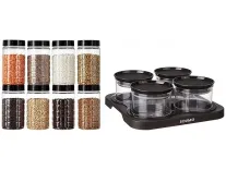 Solimo Airtight Container Set & Spice Jar Set for Rs.455 Solimo Airtight Container Set & Spice Jar Set for Rs.455