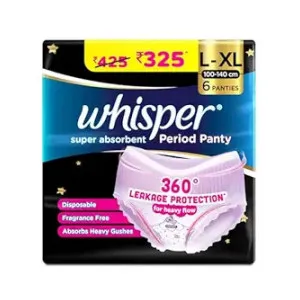 Whisper Super Absorbent Period Panty (L-XL) at ₹179 | Amazon Deal Whisper Super Absorbent Period Panty (L-XL) at ₹179 | Amazon Deal