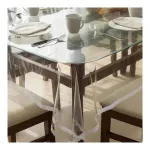 STITCHNEST PVC Transparent 4 Seater Dining Table Cover with Silver Lace – 40×60 Inches STITCHNEST PVC Transparent 4 Seater Dining Table Cover with Silver Lace – 40×60 Inches