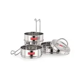 HAZEL Stainless Steel 4 Tier Stackable Tiffin Box with Handle at ₹390 | Amazon Deal HAZEL Stainless Steel 4 Tier Stackable Tiffin Box with Handle at ₹390 | Amazon Deal