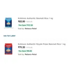 Kohinoor Authentic Basmati Rice 1 kg at ₹82 | Jiomart Deal Kohinoor Authentic Basmati Rice 1 kg at ₹82 | Jiomart Deal