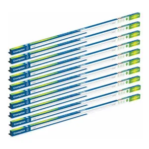 Crompton Laser Ray Smile 20W 121 cm Tube Light White Pack of 10 Crompton Laser Ray Smile 20W 121 cm Tube Light White Pack of 10