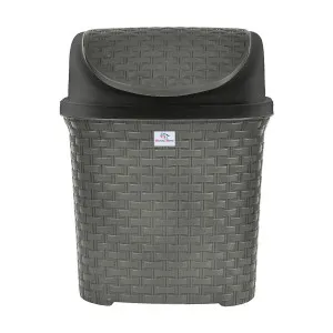 Heart Home 7 Litre Plastic Dustbin with Swing Lid – Grey Heart Home 7 Litre Plastic Dustbin with Swing Lid – Grey
