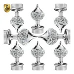 Ghazian Silver Curtain Knobs Rod Rail Bracket Metal Pack of 8 Ghazian Silver Curtain Knobs Rod Rail Bracket Metal Pack of 8