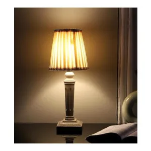 Wooden Table Lamps with Satin Shade Wooden Table Lamps with Satin Shade