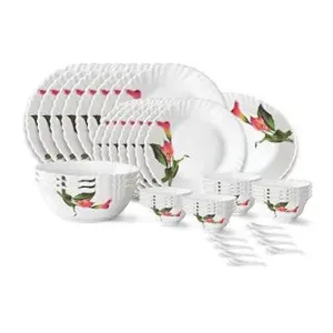 Larah by Borosil Stargazer Fluted Opalware Dinner Set (44 Pcs, Family of 8) at ₹2300 | Amazon Deal Larah by Borosil Stargazer Fluted Opalware Dinner Set (44 Pcs, Family of 8) at ₹2300 | Amazon Deal