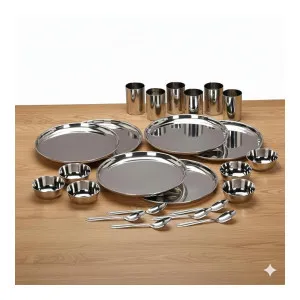 Stainless Steel Solid Heavy Mirror Finish Dinner Set of 24 Pcs at ₹449 | Amazon Deal Stainless Steel Solid Heavy Mirror Finish Dinner Set of 24 Pcs at ₹449 | Amazon Deal