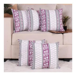 Brick Home Block Print Cushion Cover Set of 5 Brick Home Block Print Cushion Cover Set of 5