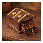 Kundi Handmade Hut Style Wooden Coaster Set with Holder at ₹88 | Amazon Deal Kundi Handmade Hut Style Wooden Coaster Set with Holder at ₹88 | Amazon Deal