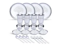 LiMETRO STEEL Stainless Steel Laser Print Dinner Set (24 Pcs, Serves 4) at Rs. 949 LiMETRO STEEL Stainless Steel Laser Print Dinner Set (24 Pcs, Serves 4) at Rs. 949