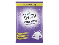 Presto! Active Wash Detergent Powder 4 Kg at Rs 199 – Amazon Presto! Active Wash Detergent Powder 4 Kg at Rs 199 – Amazon
