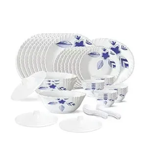 Larah by Borosil Morning Glory Silk Series Opalware Dinner Set | 47 Pieces at ₹2599 | Amazon Deal Larah by Borosil Morning Glory Silk Series Opalware Dinner Set | 47 Pieces at ₹2599 | Amazon Deal