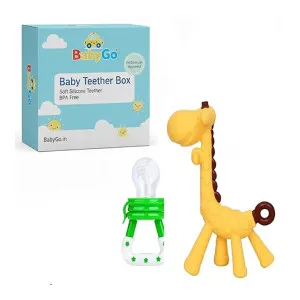 BabyGo Infant Food Nibbler Giraffe Teether Combo BPA-Free Pacifier BabyGo Infant Food Nibbler Giraffe Teether Combo BPA-Free Pacifier