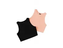 (Pack of 2) Sleeveless Ribbed Tank Tops – Rs. 399 (Pack of 2) Sleeveless Ribbed Tank Tops – Rs. 399