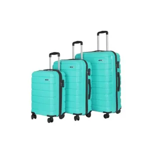 Teakwood 8-Wheel Trolley Bag Set Aqua Green Teakwood 8-Wheel Trolley Bag Set Aqua Green