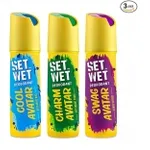 SET WET Deodorant Spray Perfume Cool, Charm & Swag Avatar for men, 150ml (Pack of 3) – Rs. 210 SET WET Deodorant Spray Perfume Cool, Charm & Swag Avatar for men, 150ml (Pack of 3) – Rs. 210