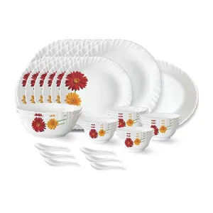 Larah by Borosil Zinnia Opalware Dinner Set (33 Pcs for 6) at ₹1537 | Amazon Deal Larah by Borosil Zinnia Opalware Dinner Set (33 Pcs for 6) at ₹1537 | Amazon Deal