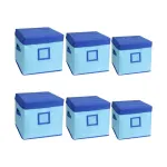 Solimo Square Fabric Storage Box Set – Medical & Royal Blue, 6 Piece Solimo Square Fabric Storage Box Set – Medical & Royal Blue, 6 Piece
