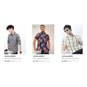 Highlander Men Clothing at ₹199 | Myntra Deal Highlander Men Clothing at ₹199 | Myntra Deal